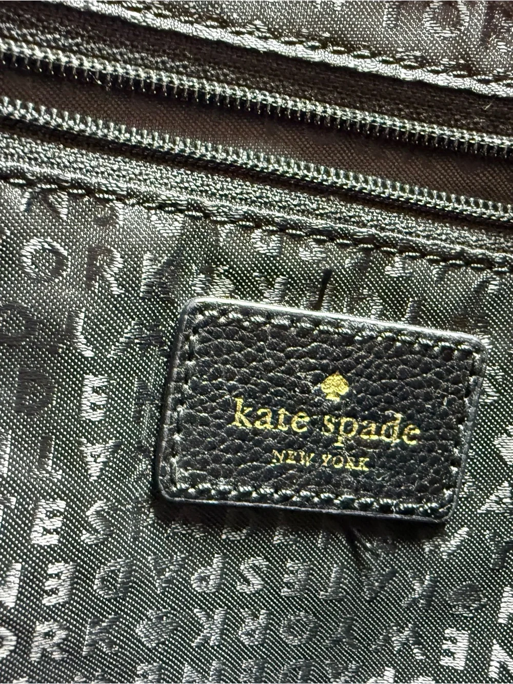 kate spade Black Leather Tote with Shoulder Strap